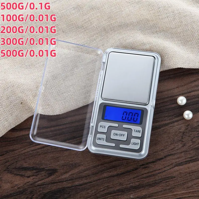 0,01 g/500g Mini elektronické stupnice Vysoko presná digitálna stupnica pre šperky kufrí cestovné stupnice vrecka Mini Scale for Kitchen