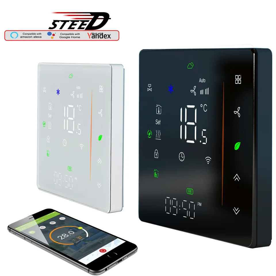 0-10V EC/AC Termostat WiFi pre jednotku cievky ventilátora s ochladzovaním regulácie modulačného ventilu pomocou Zigbee Modbus & RS485 voliteľné
