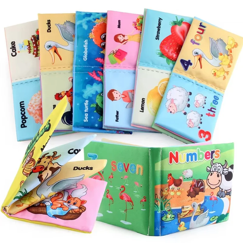 0-12 mesiacov pre detskú látkovú knihu Intelligence Development Development Soft Learning Cognize Reading Books Čítanie včasných vzdelávacích hračiek Čítanie hračiek