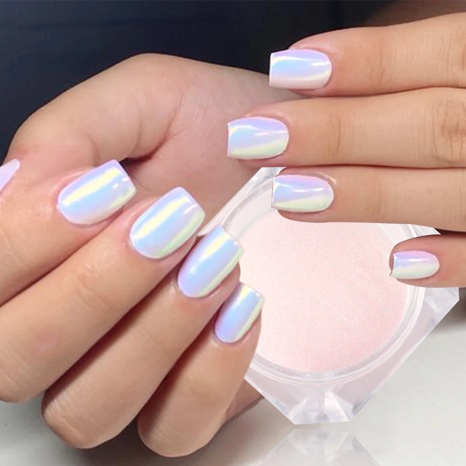 0,1g zrkadlového neónového chrómového nechtového trblietky prášku Aurora Iridescent Effect pre nechty manikúrové pigmenty na nechty dekorácie Dustla354