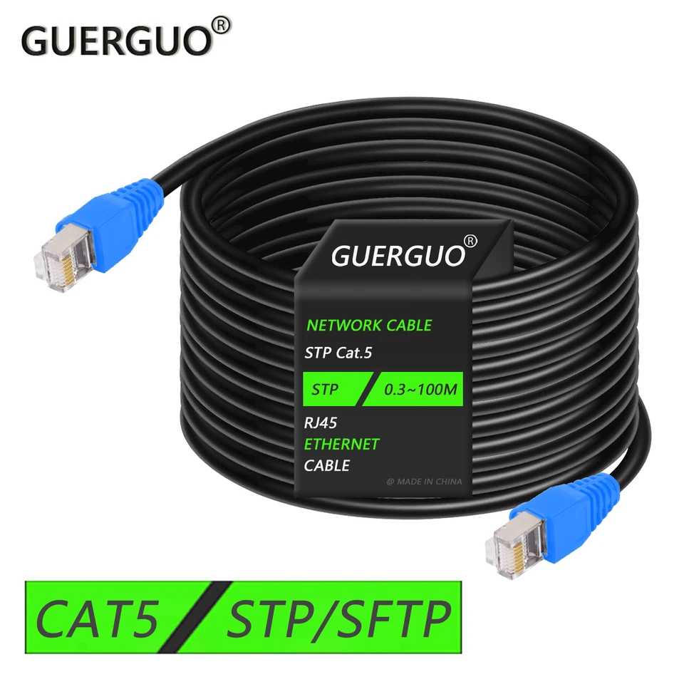 0,3 m-100 m CAT5 ethernet kábel CAT5E STP/SFTP Sieť lanový kábel pre smerovač RJ45 NAPLASTNÝ TV TV Sieťový kábel káblového kábla