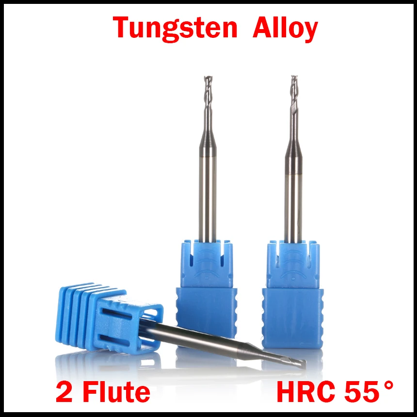 0,3 mm 0,4 mm 0,5 mm 0,6 mm 0,7 mm 2 flauty HRC55 Volfrámový tuhý karbid dlhý krk CNC CNC Špirálová plochá koncová mlyn drážk