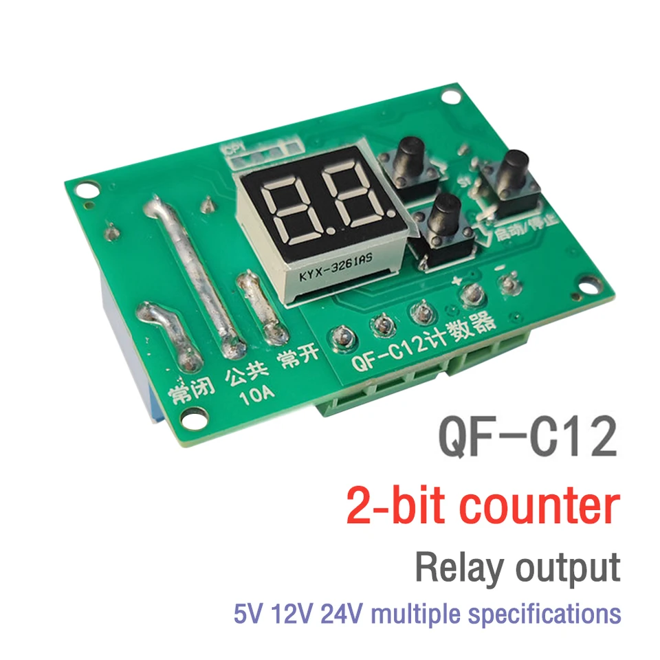 0,36inch 2-ciferníkový počítač 5V 12V 24V Timer Relé Programovateľný časovač relé oneskorenia Časovač cyklu s výstupom relé LED displej LED