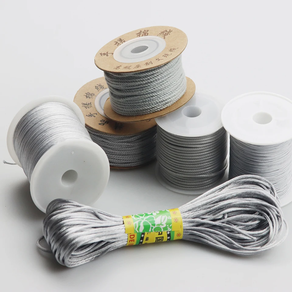 0,4 mm-1,5 mm strieborná séria čínsky uzol vosk voskový závit Bavlnená vlákna vlákno vlákno DIY náramok tkania