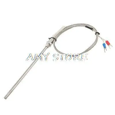 0-400 stupňa Celsius K Type Termočlánok Senzor sondy 5 mm x 150 mm m8 vlákno 2 vidlice celková dĺžka 1 m