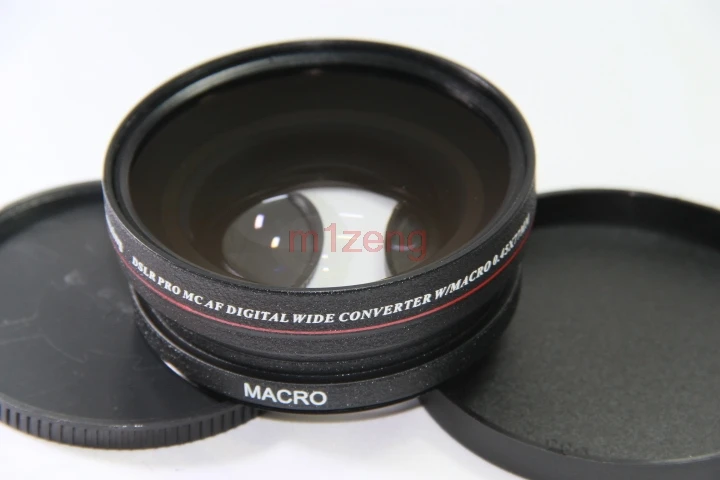 0,45x 77 mm široký uhol s makro konverznou šošovkou pre 77 mm Canon Nikon Pentax Fuji Olympus Black
