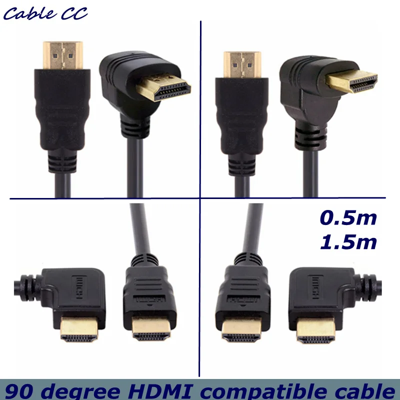 0,5/1,5 m HDMI až HDMI Kábel samec HD/doľava/doprava hore dole 90 stupňov High Speed ​​1080 90 V1.4 Predlžovací kábel pre televíznu kameru PS4