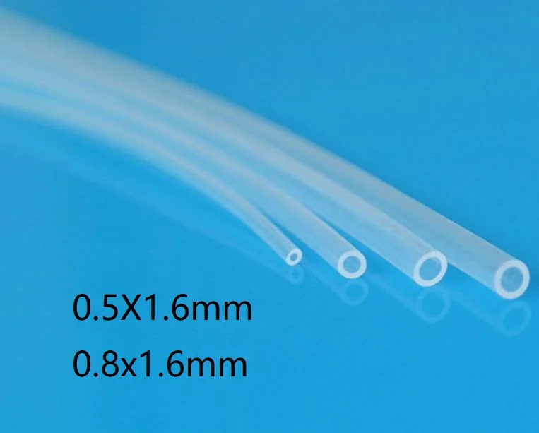 0,5 x 1,6 mm 0,8x1,6 mm 1/16 palca číry PTFE Rúrka tepelne rezistentná kyselina a alkaliová priehľadná polytefová trubica F46 Hadica FE FEP FEP
