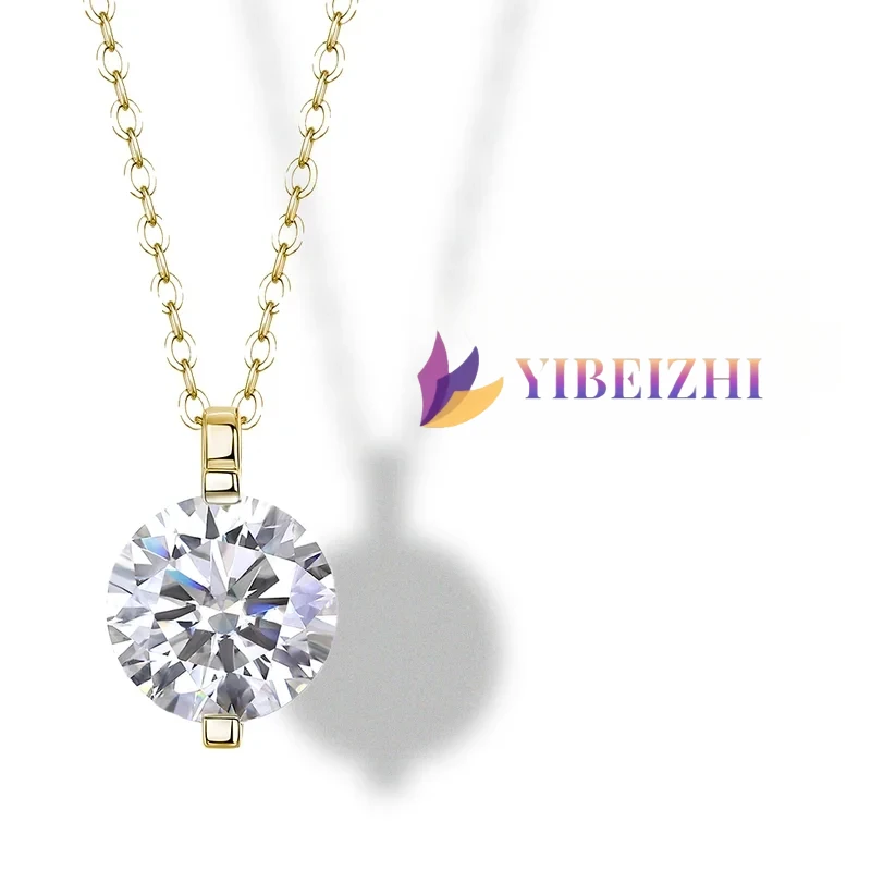0,5ct 1ct 2ct 3Ct Real Moissanite Pendant náhrdelník pre ženy, D farba VVS, zlatý výbor S925