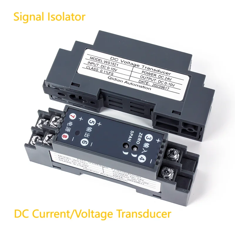 0-5V DC Ventage Pervietter 0-500V na 0-10V 4-20MA Izolátora signálu 0-75MV 0-60MV 20-4MA Prevodník signálu na PLC