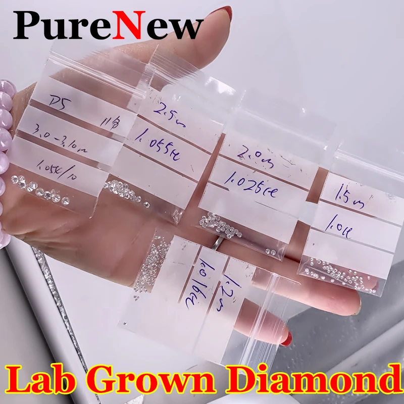0,8-3 mm prémiové laboratórium na blízko pestované diamanty bez igi hpht def vvs-si malá veľkosť 1ct laboratórium pestovaný diamantový diamantový test diamant