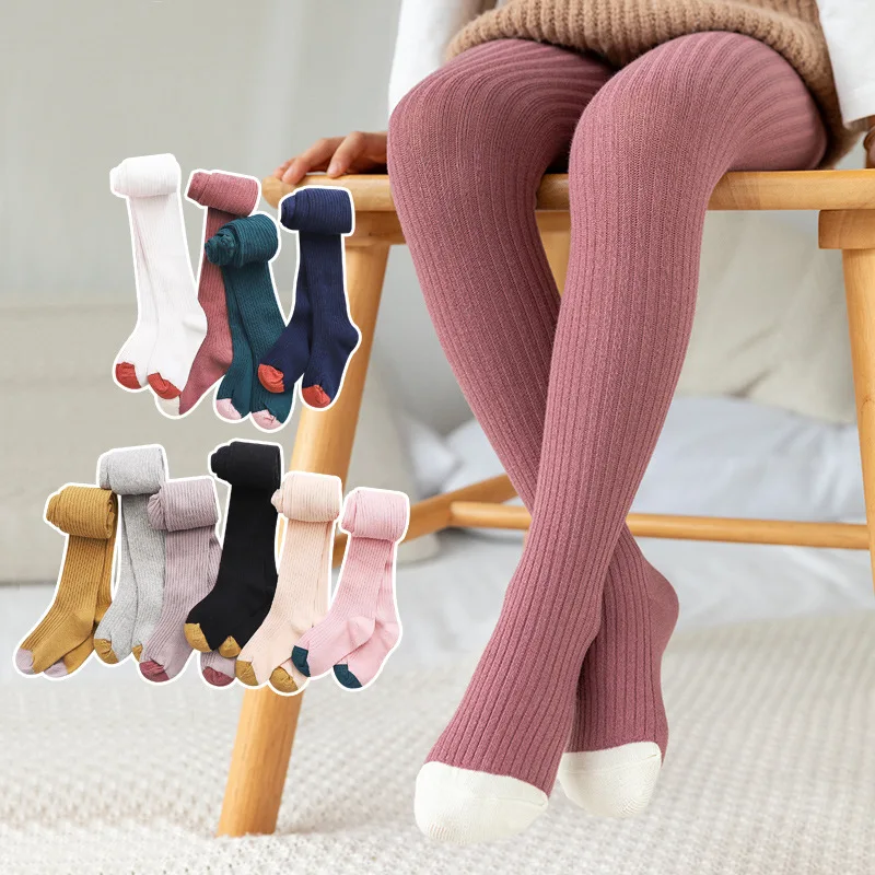 0-8t Kid Girl Paneling Detské pančuchy Jeseň detské pančuchy Zimné teplé dieťa pančuchové vaty nohavice Candy Farba roztomilých dievčat nohavice
