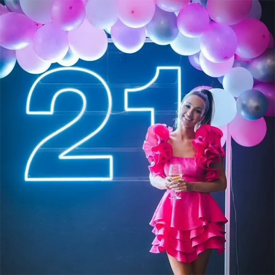 0-9 LED svadobné čísla Neon Sign Svetlo pre narodeninové oslavy výročie miestnosti na stenu dekorácie LED neónové písmená svetlá LAMPS Znak