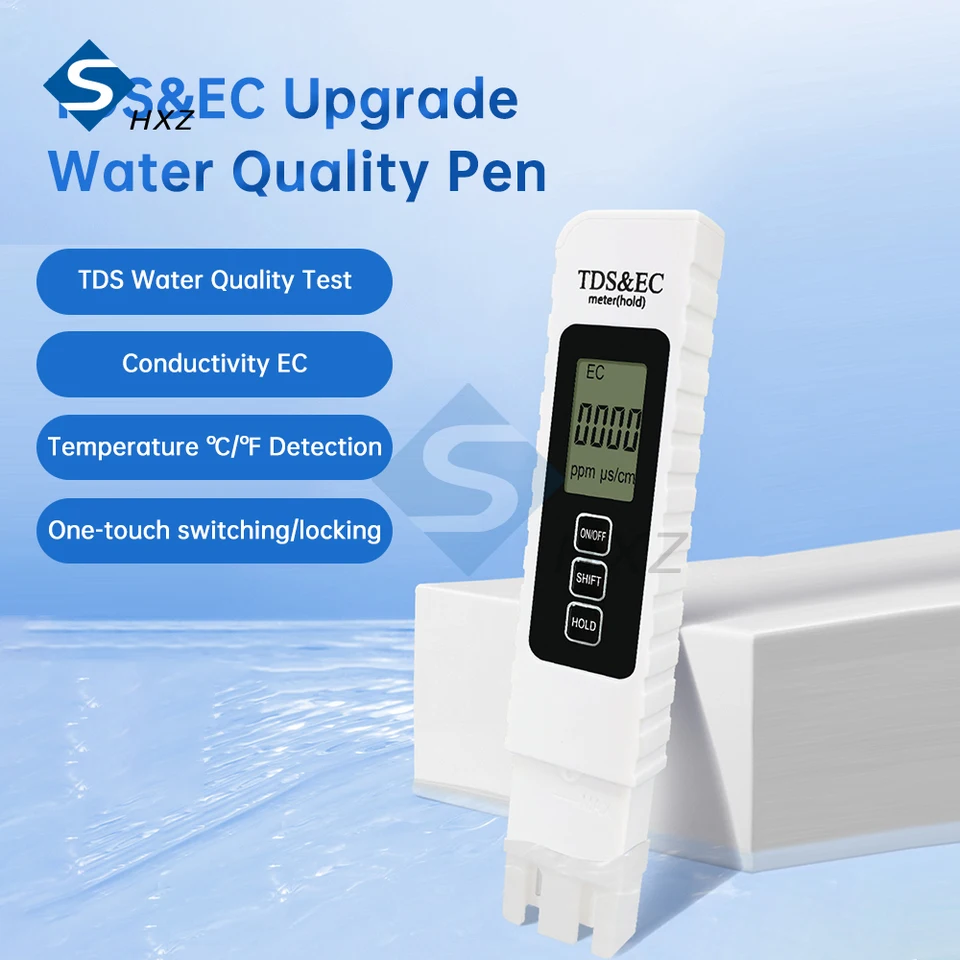 0-9990ppm pH tester TDS/EC/Temp Meter LCD s testovacími testovacími testmi podsvietenia NEVYHRAJÚCE NEZMLUČENÁ KVALITA VODY AKVATIRE DETECT Tester
