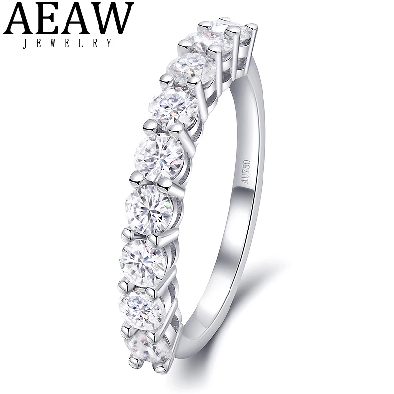 0,9ctW 3,0 mm 0,1ct def farebný okrúhly rez CVD HPht Lab Grown Diamond Engagement Band Skutočné 14k biele zlato pre ženy Najlepší darček