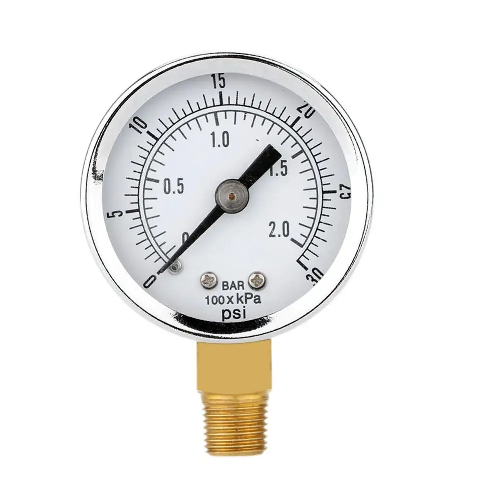 0 ~ 30psi 0 ~ 2bar 40 mm tlakomerový rozchod dvojitého stupňa Hydraulický stlačený tlakový tlak testera TLAZ MERANIE Prístroj #20
