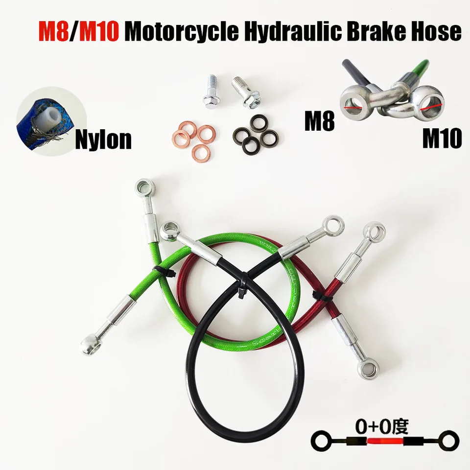 0 ° ~ 0 ° Motocyklové spletené oceľové brzdové spojkové olejové hadice potrubie Rúrka farebná pamäťová nečistota bicykla Motokrosové bicykle M8 ~ M10 voliteľné