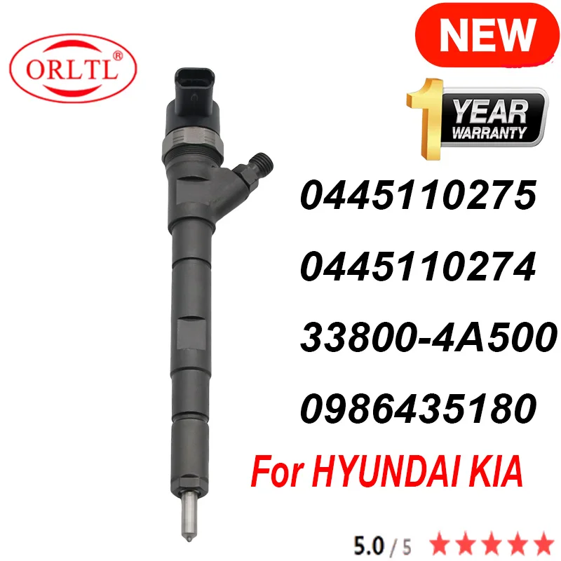 0445110275 Nová tryska vstrekovacej injektora CRDI-Diesel Injector 33800-4A500 0445110274 pre Hyundai Starex H1 I800 ILOAD / KIA SORENTO 2,5 VGT