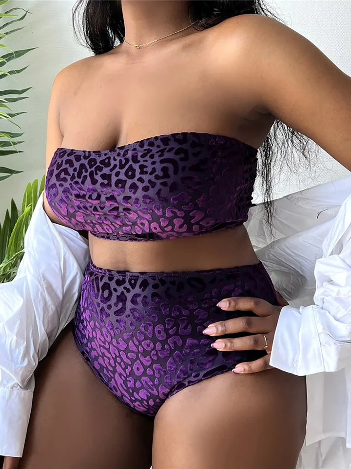0xl - 4xl nové leopardské bikiny plus veľkosť veľkej veľkosti plavky Ženy Ženské dvoma kusy bikiny súpravy Bather plavky K3977