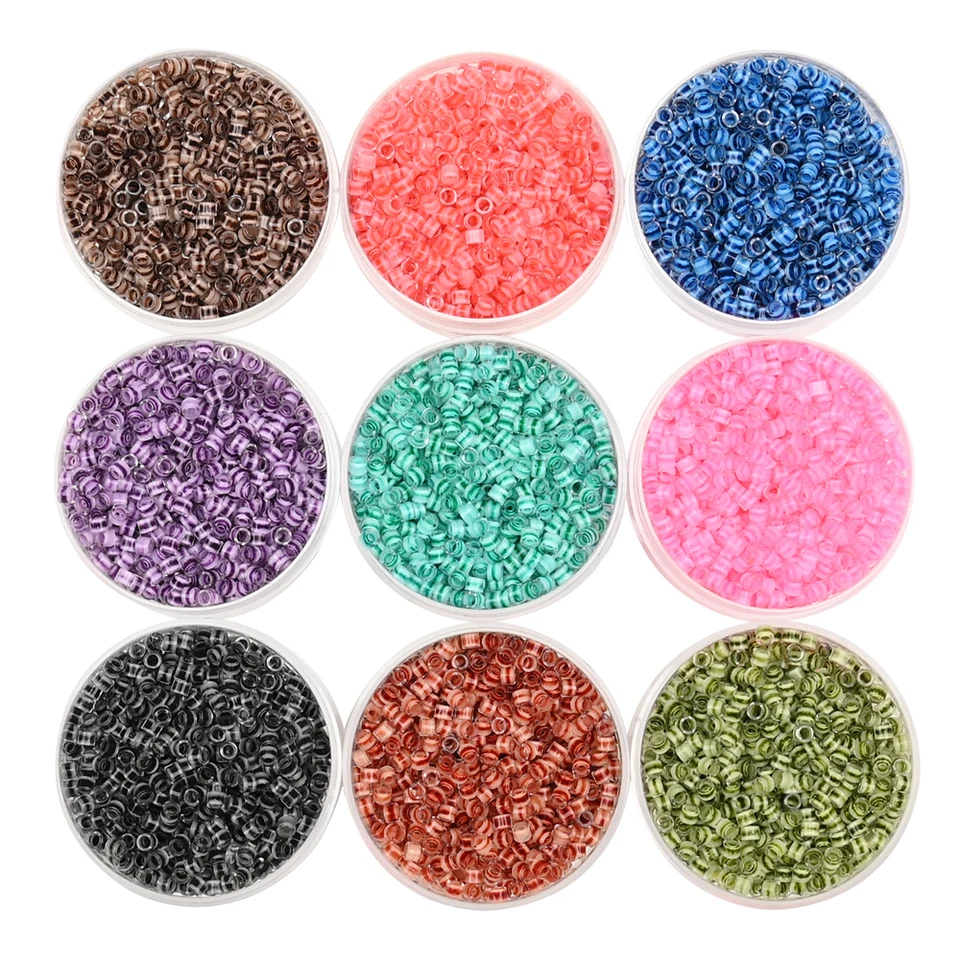 1 000 kalov 2,5 mm japonské sklo malé korálky atramentové vzory farbenie Core Mini remeselnícke korálky pre francúzske výšivky Tassel