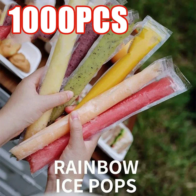 1 000 ks jednorazový ľadový plesový tašky Domáce ľadové vrecká BPA Free Freezer Tuble s zipsom pre jogurtovú párty láskavosti