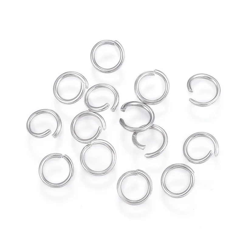 1 000 ks z nehrdzavejúcej ocele Rings Rings Otvorené skokové krúžky pre DIY šperky, ktoré vytvárajú 4 mm/5 mm/6 mm/7 mm/8 mm/9 mm/10 mm