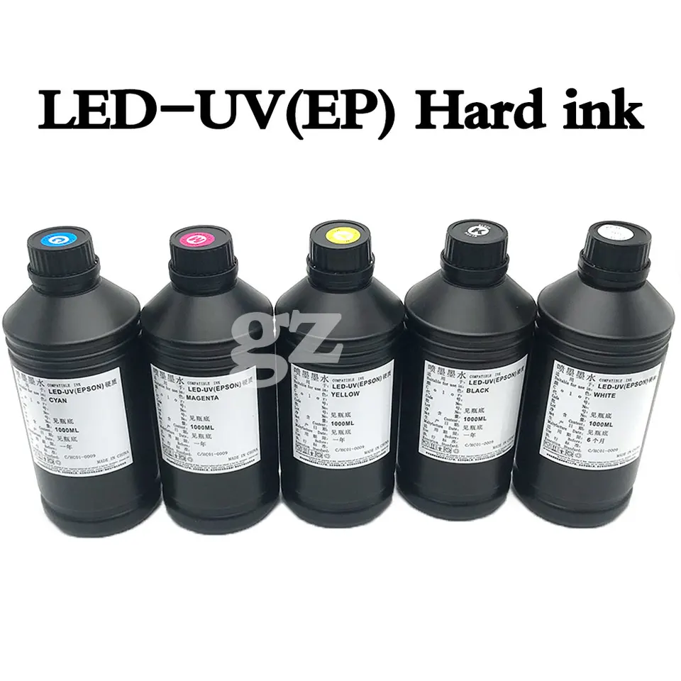 1 000 ml atramentu LED-UV pre Epson R1390 R2000 R1900 T50 L805 L800 L1800 pre DX4 DX5 DX6 DX7 TX800 XP600 Tlačová hlava Hard Atrament UV Atrament