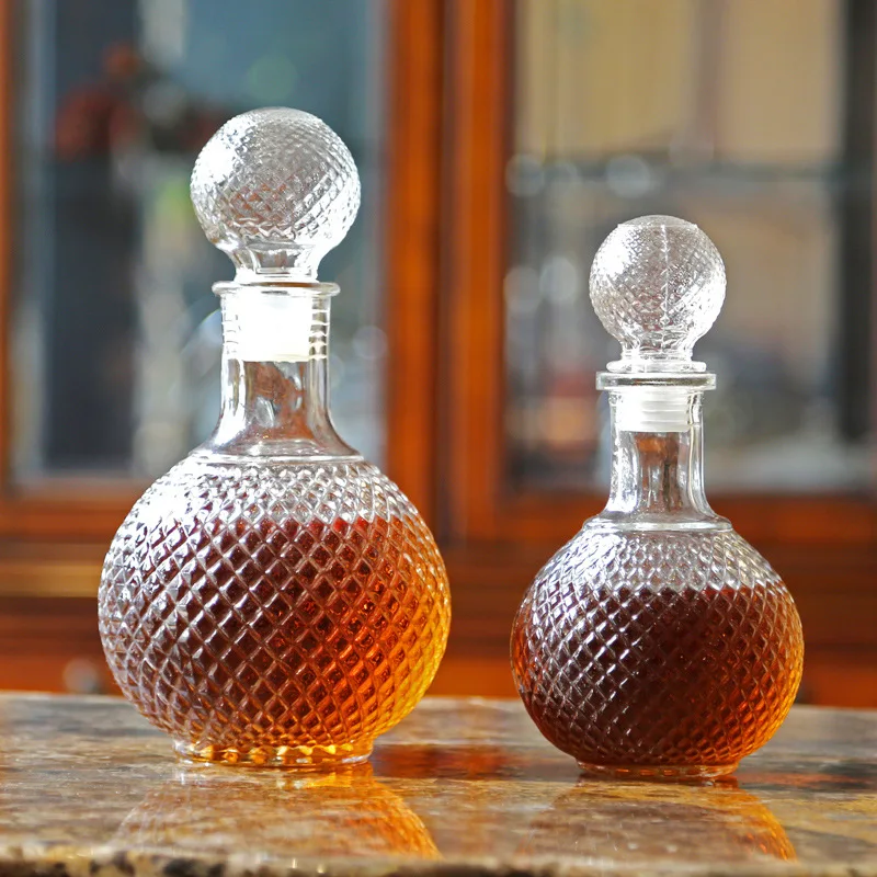 1 000 ml sklenené víno Fľaša na kreatívne guľôčkové víno Dekanter