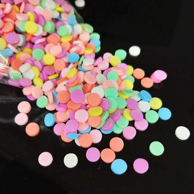 1 000 pc/šarža 5 mm okrúhle polymér Horúce mäkké hlinené posypanie farebné pre domácich majstrov