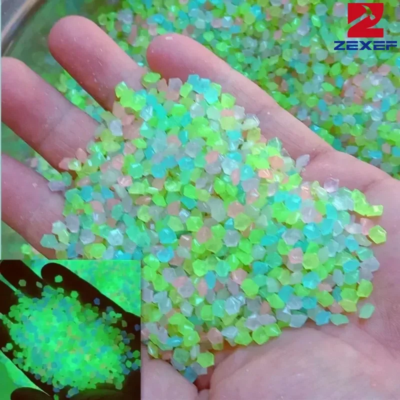 1 000 pcs 3-5 mm svetelný piesok žiara v tmavých kamienkových kamenných domácich záhradných dvora