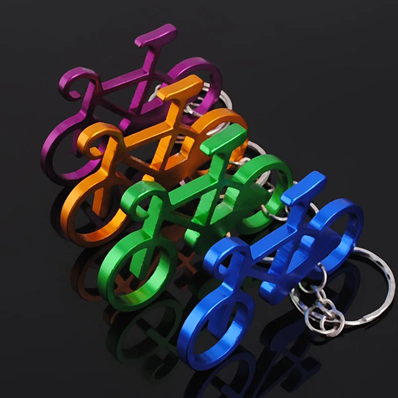 1 000 pcs hliníkový zliatinový športový bicykel v tvare fľaše otvárač Keycin Bicycle Pivo otvárače kľúča kľúča reťazová zmes farby