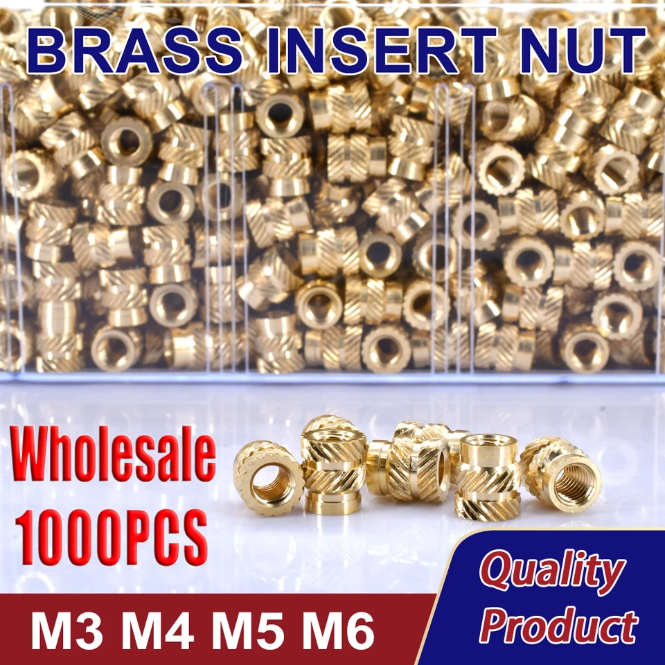 1 000 pcs m3 m4 m5 m6 Mosadz vložte maticu Horúca tavenina Knulované závit Teplo lišta Dvojitá kep