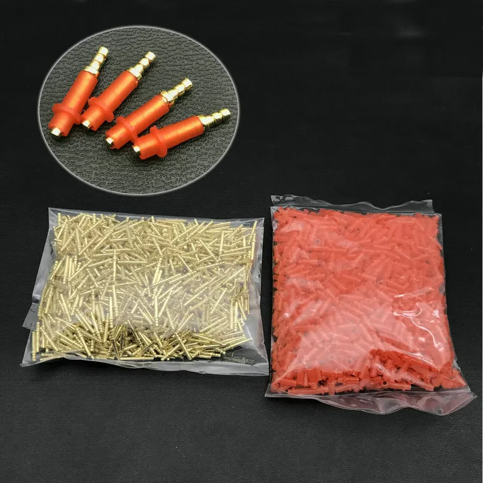 1 000 pcs zubné laboratórne materiály Die Model Pins 16 mm zubné laboratórium Technik Malé mosadzné kolíky s červenými plastovými rukávmi