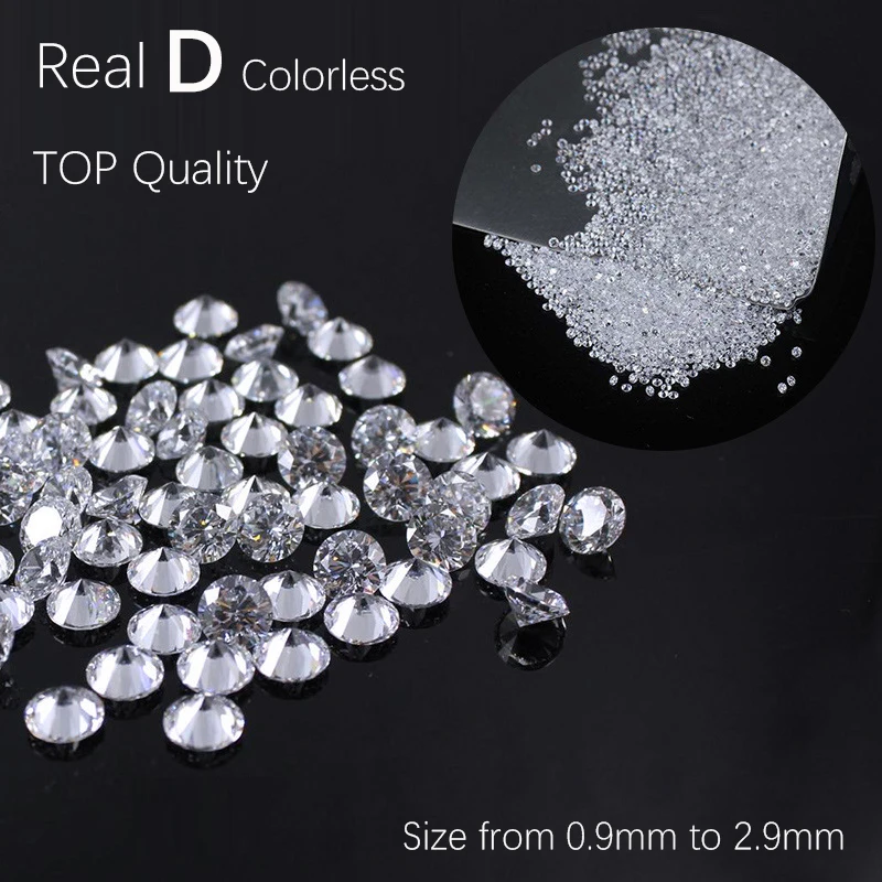 1,0Ct / balenie super biela D farba malá veľkosť Moissanit Loose Diamond 0,8 mm-3,0 mm Moisanitský kameň pre moissanské krúžky výroby výroby