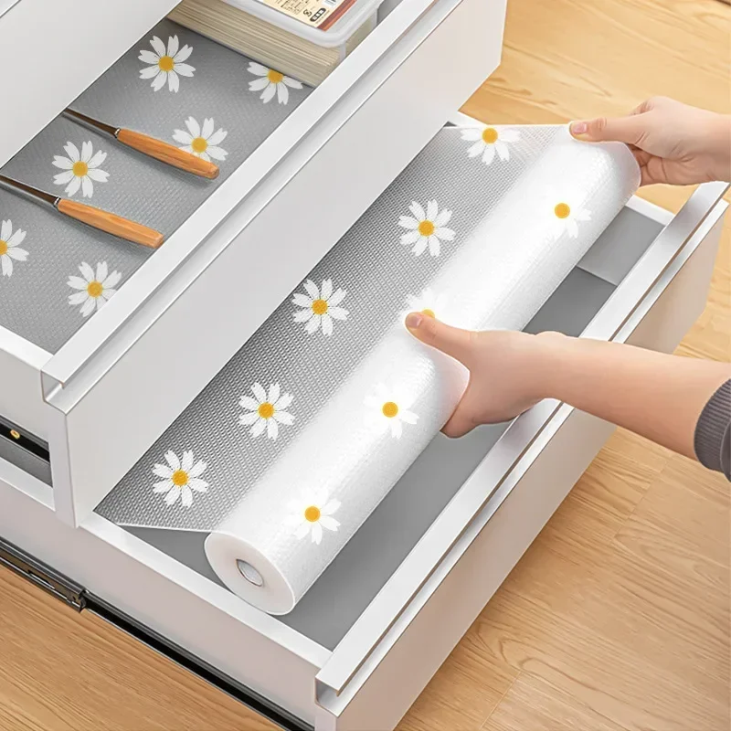 1/1,5/2m poličná vložka pre kuchynské skrinky, vodotesná chladnička podložky podložka Easy Placemats Neadhézne zásuvková vložka