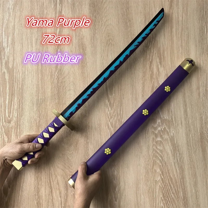 1: 1 Cosplay Roronoa Zoro Katana Sword Pu Yama Purple Sword Aki Mizu Samurai zbrane Party