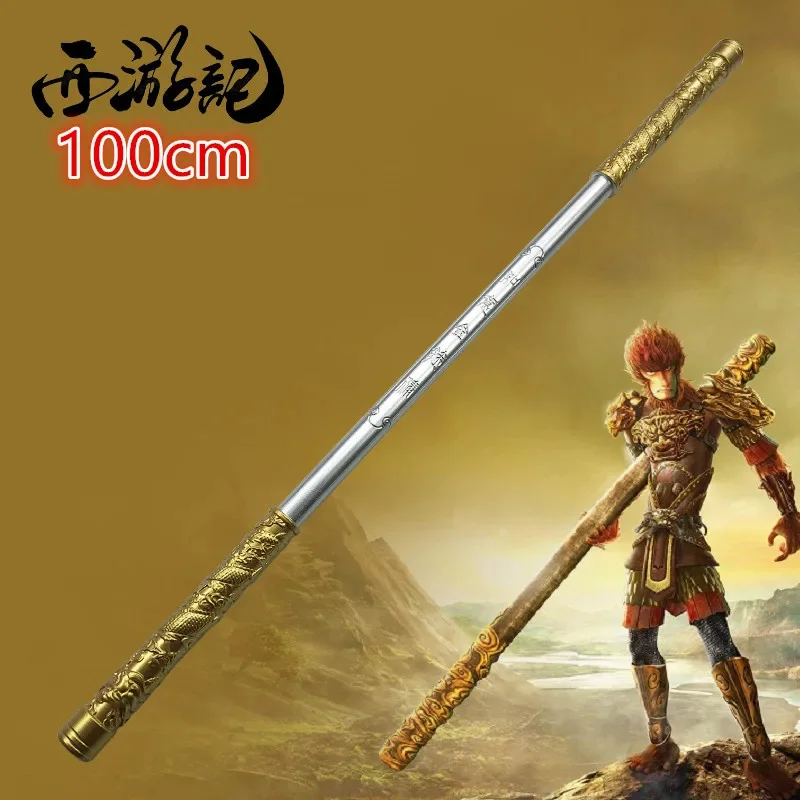 1: 1 Sun Wukong Golden Cudgel Rod Weapon Wushu Sticks Cosplay kungfu rekvizity outdoor Game Bezpečnosť PU rola darček pre deti