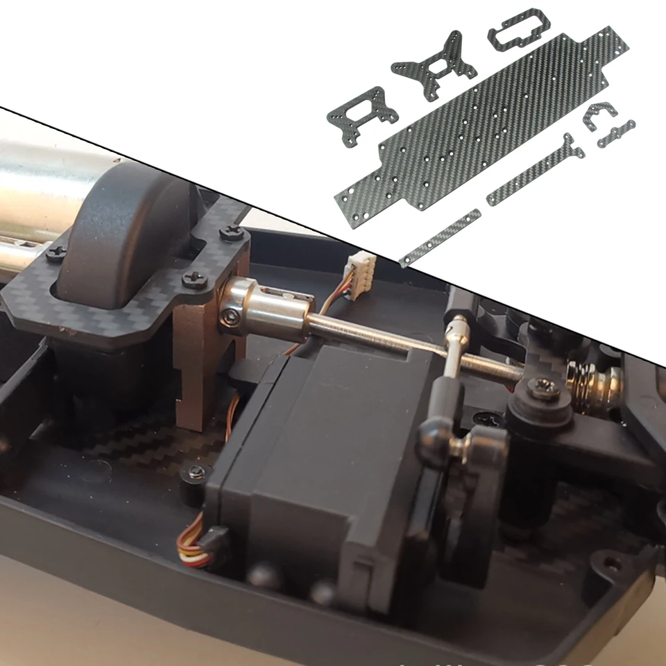 1:10 Diaľkové ovládanie uhlíkových vlákien predná a zadná šoková veža, hlavný podvozok pre Wltoys 104001 Crawler