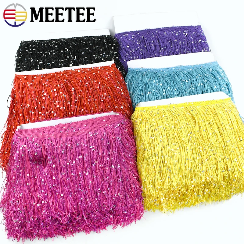 1-10 m 20 cm šijací flitra Fringe Fringe Stav pre latinské šaty čipky TRIBLE TABILNÉ DANCE PERFORMÁCIE FRINGES REBOL Band DIY Príslušenstvo