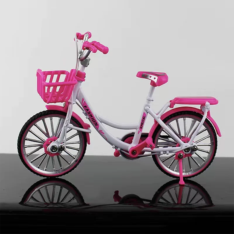 1:10 Mini zliatinové bicykle Diecast Bicycle s bicyklom s darčekmi na zbierku košíka Hračky pre chlapcov