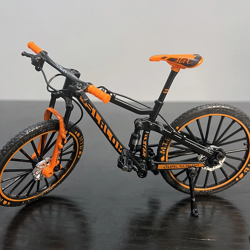 1:10 Model zliatiny Biycle Diecast Mountain Fing Racing Orange Miniature Bike so šokom, ktorí absorbujú simulácie dospelých Hračky