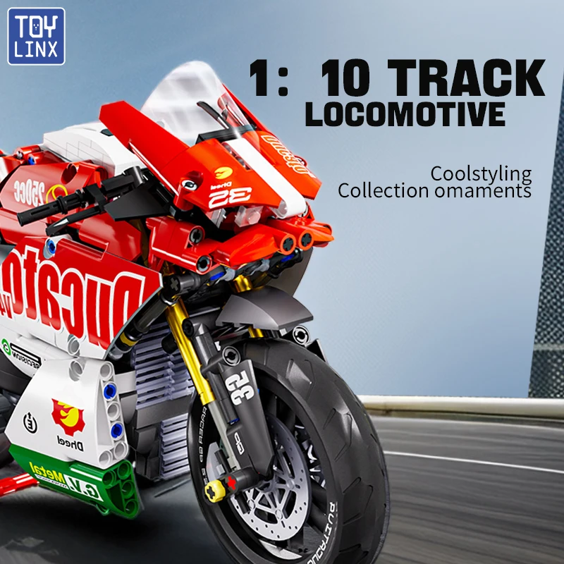 1:10 Motocyklový model 883ks Technické stavebné bloky Advanced Building Set pre deti vianočné darčeky Zbierka vozidiel