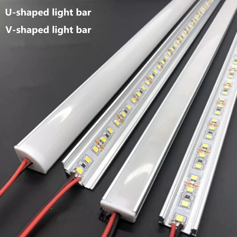 1-10 PCS LED tuhý pás DC12V 50 cm 20 palcov SMD5730 36LEDS U/V Plochý hliníkový kanál LED v tvare LED v tvare LED pre vnútorné osvetlenie