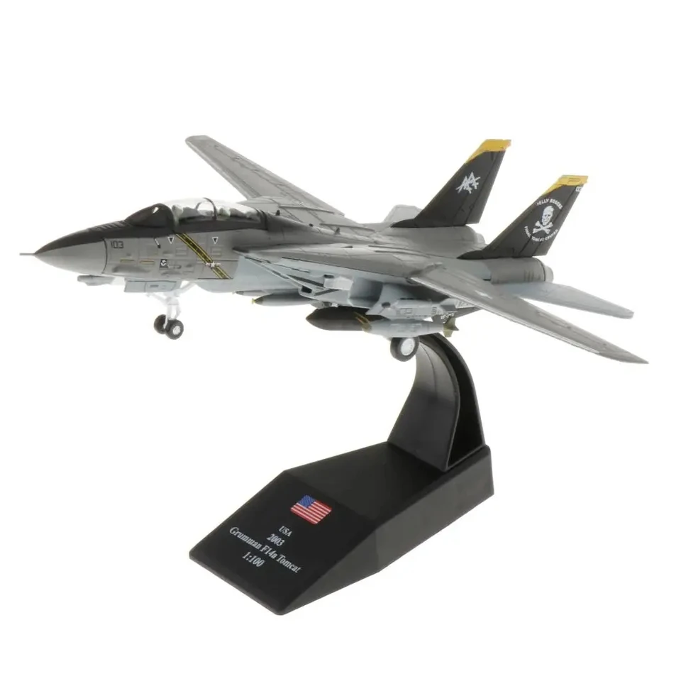 1: 100 F-14 Diecast Airplane Modelsuper Flanker Jet Fighter Lety