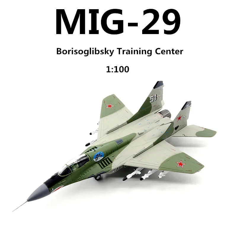 1: 100 Model mierky Borisoglibsky výcvikové stredisko Ruská letectvo MIG-29 Fulcrum C Zbierka lietadla Zobrazenie DIZORÁCIA DARČEK
