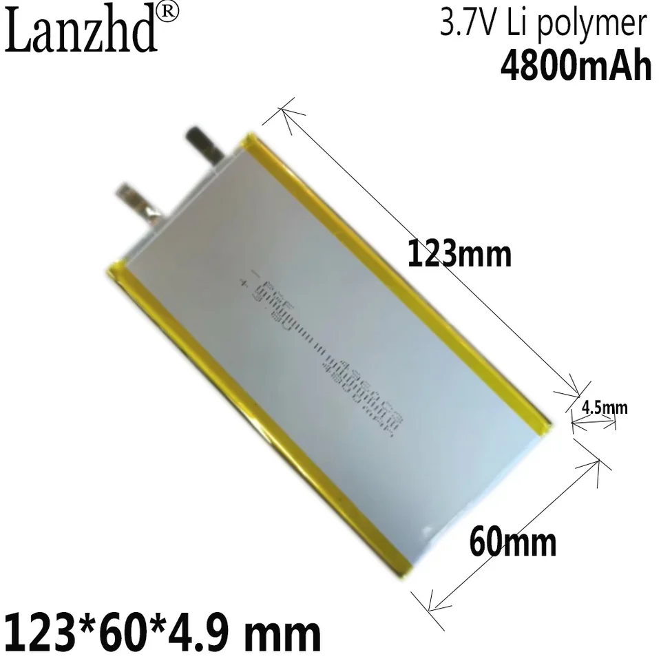 1-10ks 3,7V Li-Polymer 4800 mAh Li Po batéria 4960123 Výmena batérií pre batérie pre tablety DVD 123*60*4,5 mm