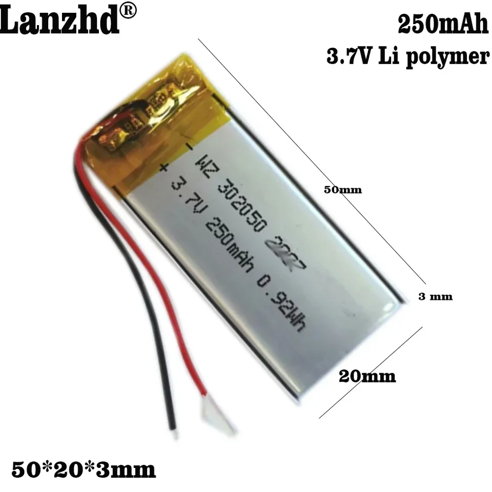 1-10ks 302050 3,7V 250 mAh lítium polyméru Li-po iónovej batérii pre inteligentné nositeľné LED svetlo signál MP3 MP3 Produkty