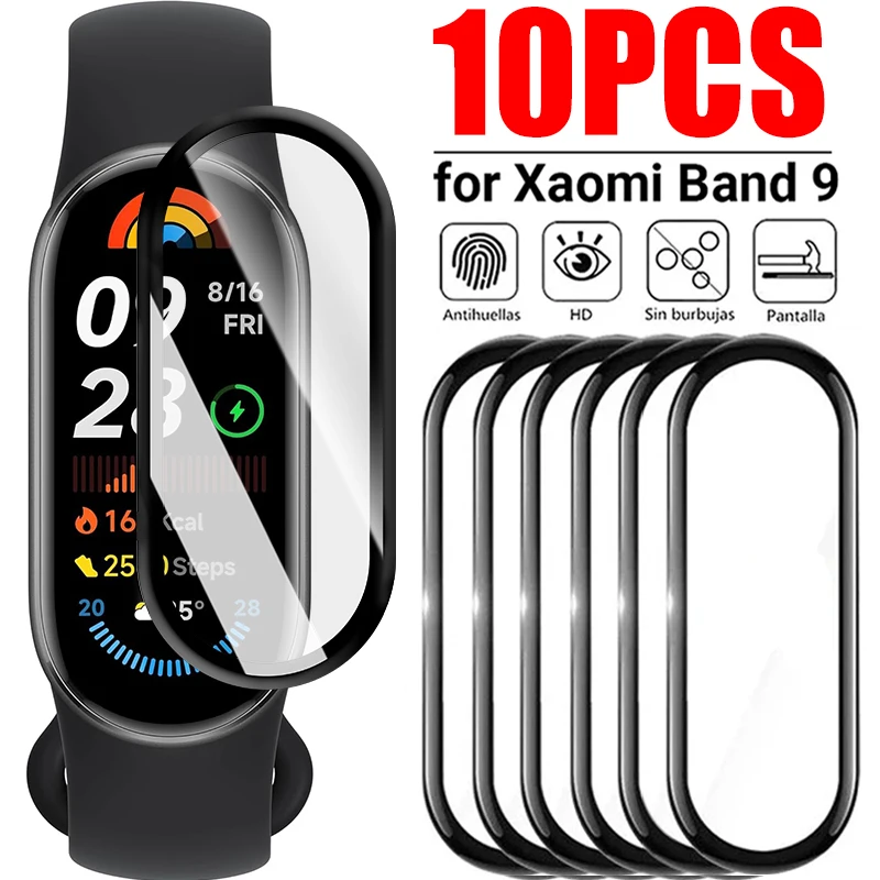 1-10ks 9D Ochranný film pre Xiaomi Mi Band 9 Pro Active Cull Cover Screen Protector pre MI Band 9 Active Miband 9Pro nie sklo