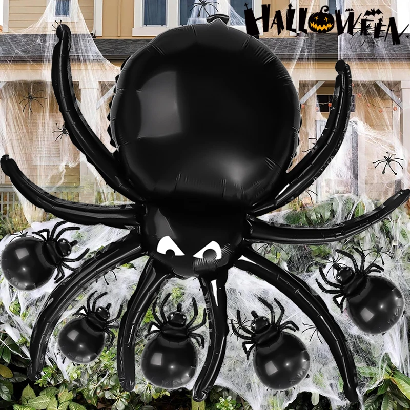 1/10ks Halloween pavúky fóliové balóny veľké čierne pavúky balón pre deti hračky Halloween Party Dekorácie Dodávky domáci výzdoba Prop