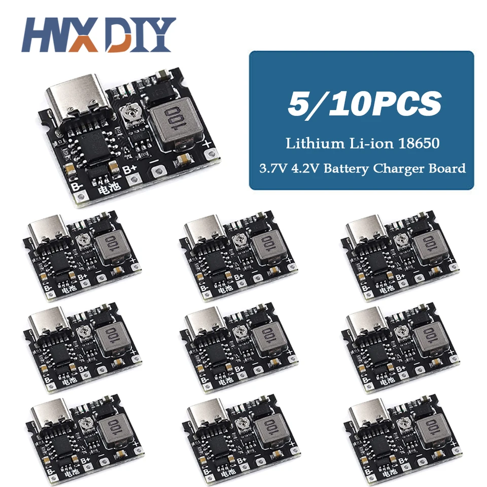 1-10ks/ lítium Li-Ion 18650 3,7V 4.2V nabíjačka batérií DC-DC Step Up Boost Modul TP4056 DIY Kit